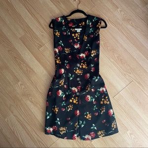 Vintage Ella USA Floral Mini Button Tunic Dress XL